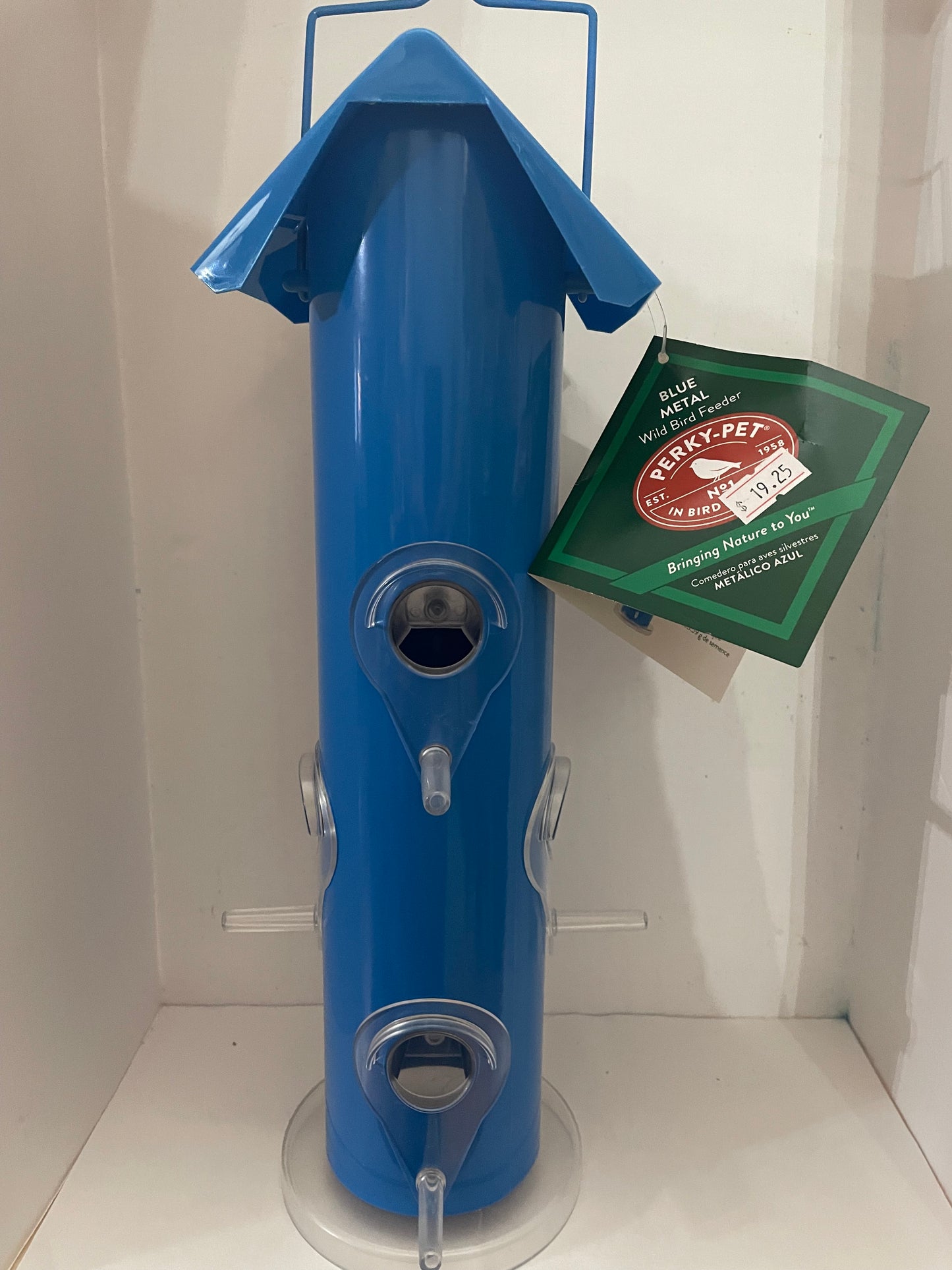 Blue Metal Tube Feeder