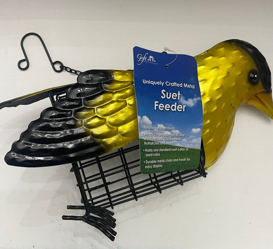 Yellow Metal Finch Suet Feeder