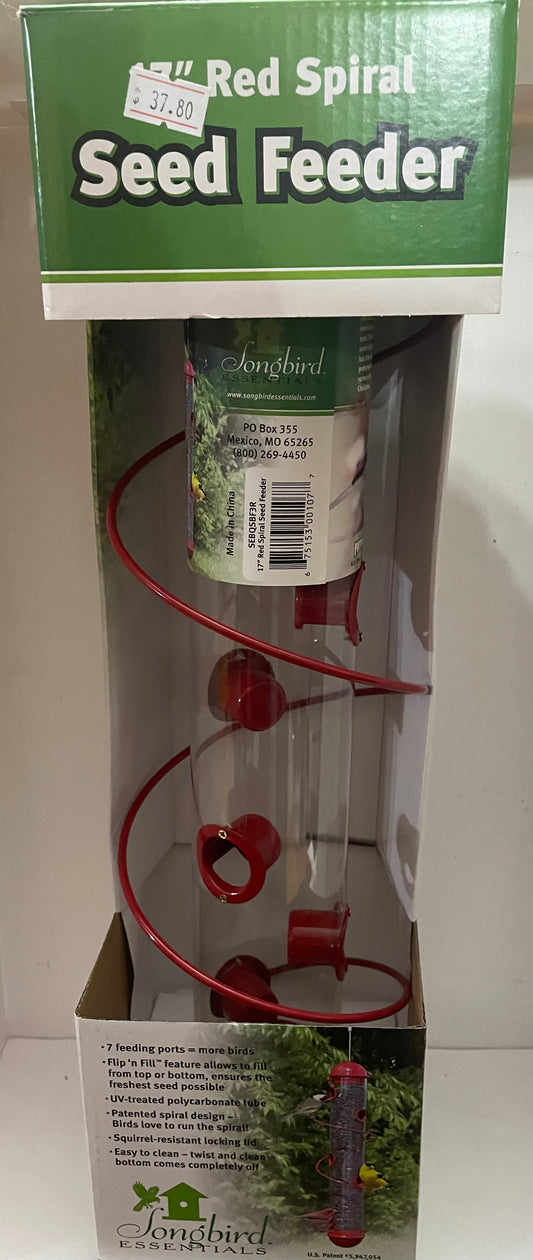 17in Red Spiral Seed Feeder
